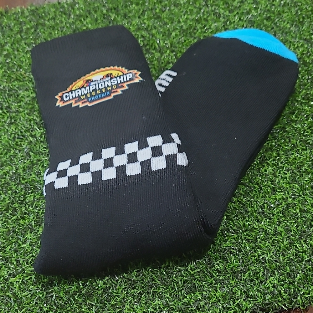 Nascar Black and Blue Checkered Men's Socks